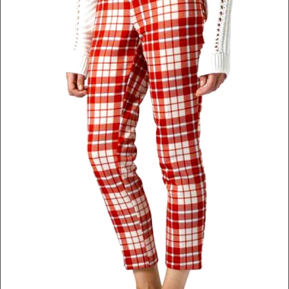 Topshop Laundry Check Cigarette Trousers